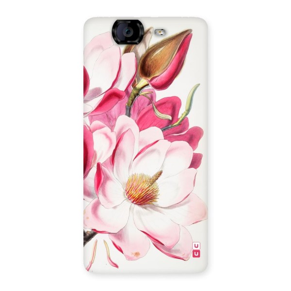 Pink Beautiful Flower Back Case for Canvas Knight A350