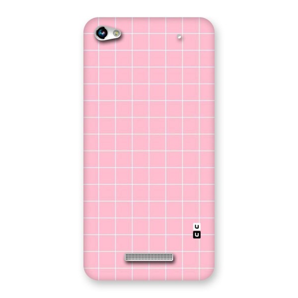 Pink Checks Back Case for Micromax Hue 2