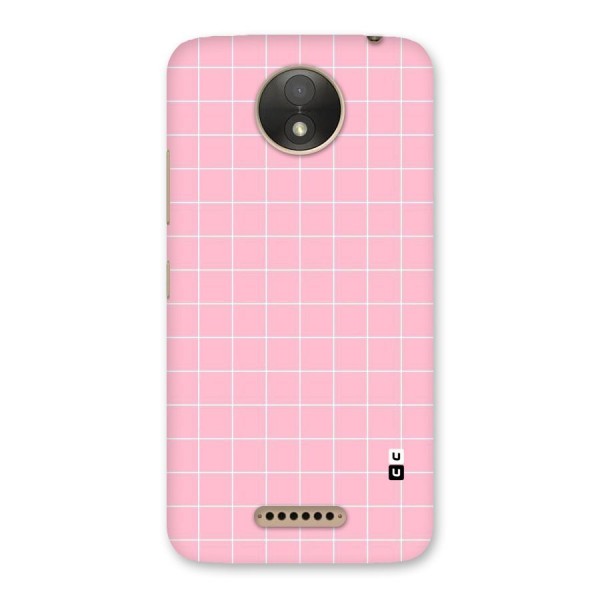 Pink Checks Back Case for Moto C Plus