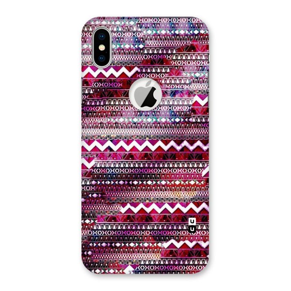 Pink Indie Pattern Back Case for iPhone X Logo Cut