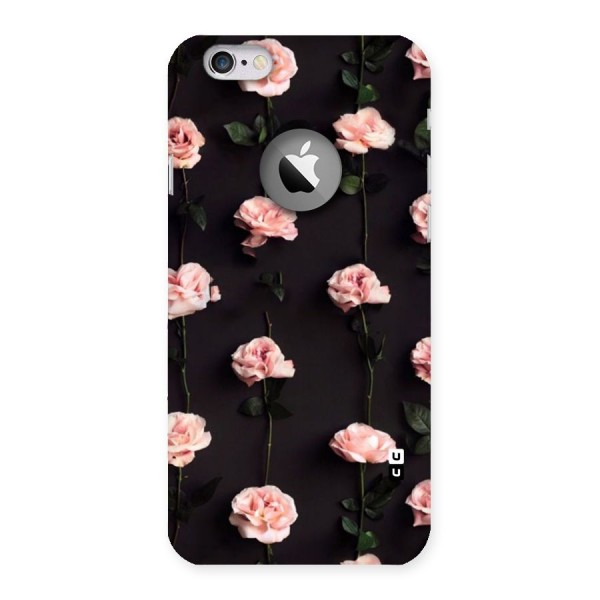 Pink Roses Back Case for iPhone 6 Logo Cut