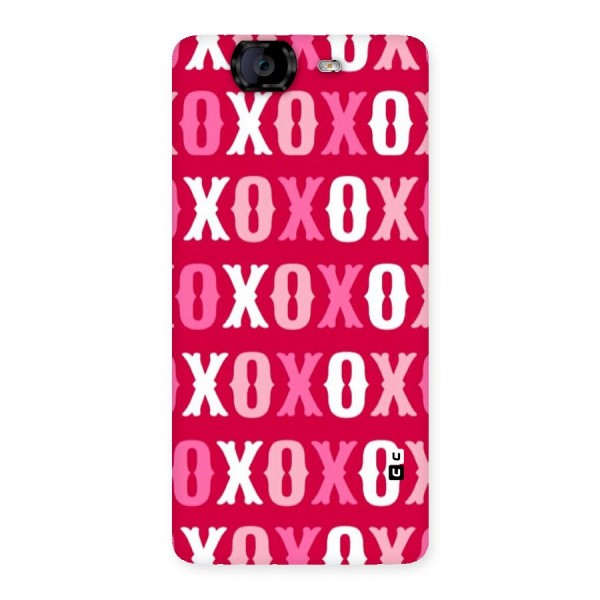 Pink White Xoxo Back Case for Canvas Knight A350