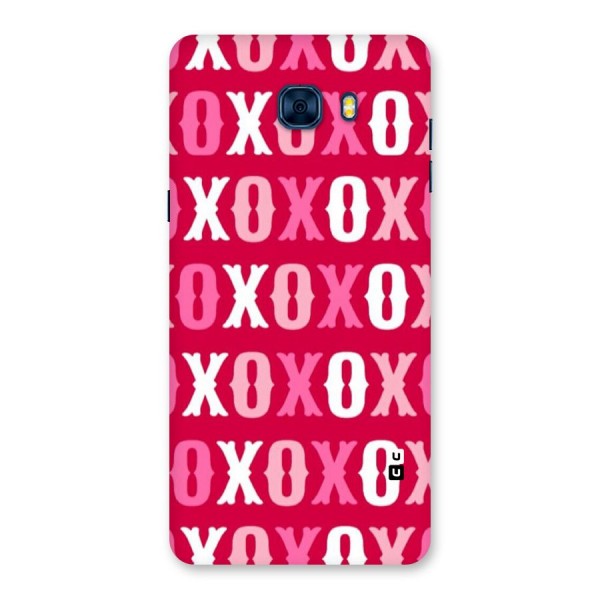 Pink White Xoxo Back Case for Galaxy C7 Pro