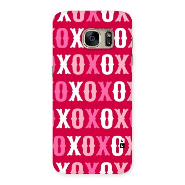 Pink White Xoxo Back Case for Galaxy S7