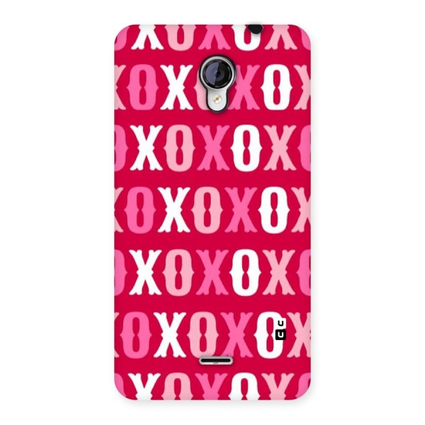 Pink White Xoxo Back Case for Micromax Unite 2 A106