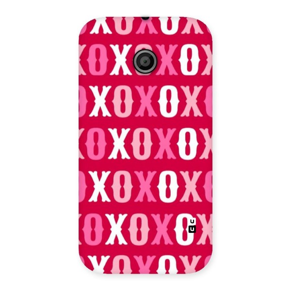 Pink White Xoxo Back Case for Moto E