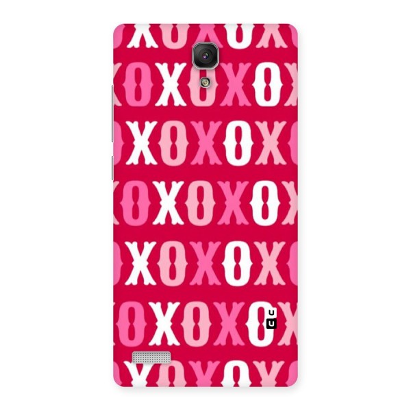 Pink White Xoxo Back Case for Redmi Note