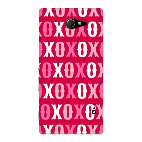 Pink White Xoxo Back Case for Sony Xperia M2