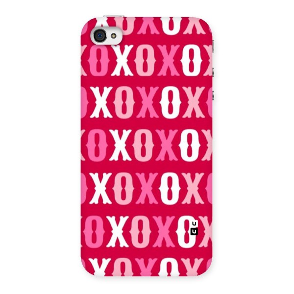 Pink White Xoxo Back Case for iPhone 4 4s