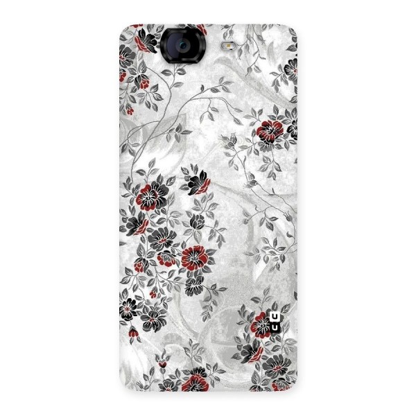 Pleasing Grey Floral Back Case for Canvas Knight A350