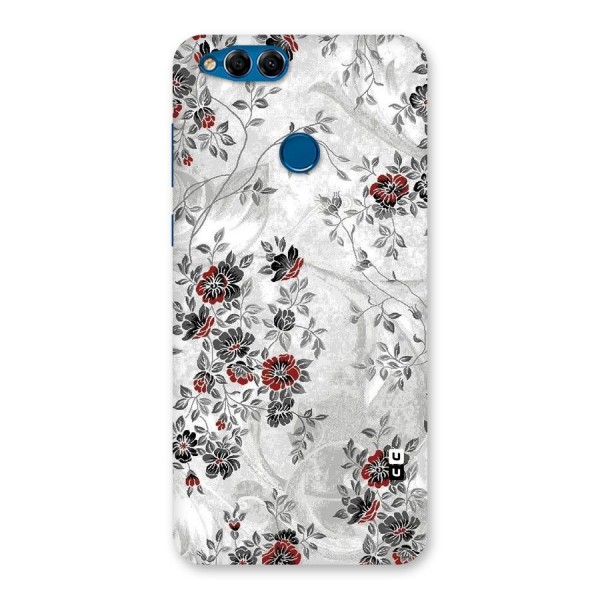 Pleasing Grey Floral Back Case for Honor 7X