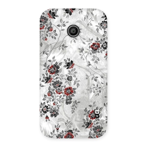 Pleasing Grey Floral Back Case for Moto E