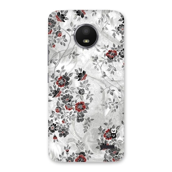 Pleasing Grey Floral Back Case for Moto E4