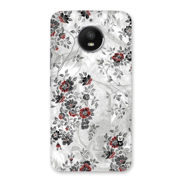 Pleasing Grey Floral Back Case for Moto E4 Plus