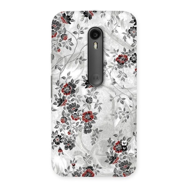 Pleasing Grey Floral Back Case for Moto G3