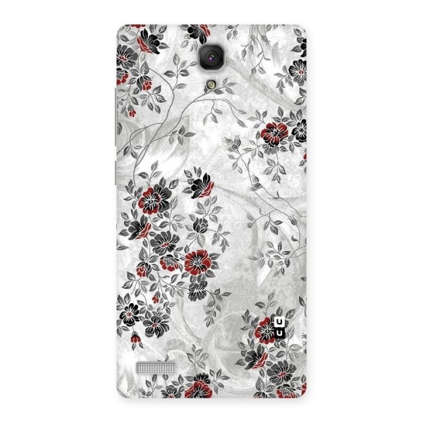 Pleasing Grey Floral Back Case for Redmi Note