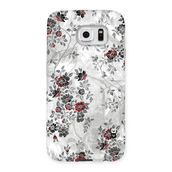 Pleasing Grey Floral Back Case for Samsung Galaxy S6