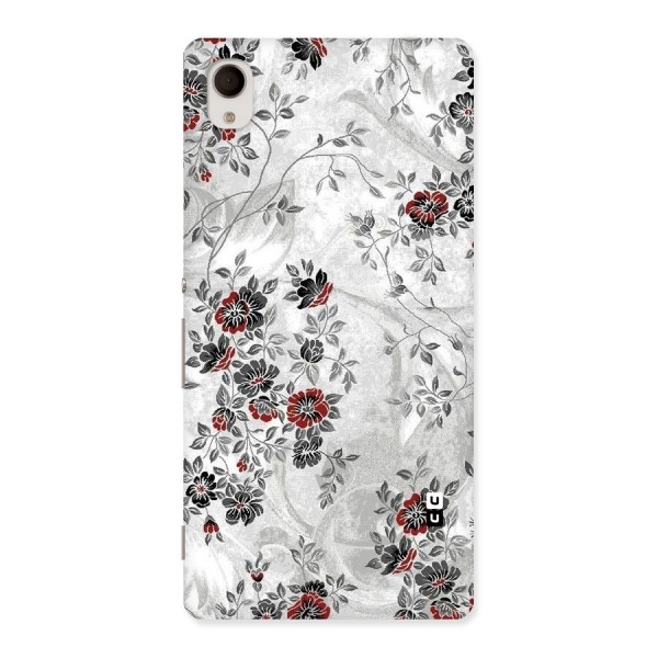 Pleasing Grey Floral Back Case for Sony Xperia M4