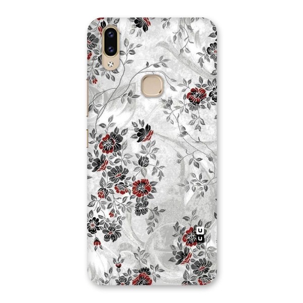 Pleasing Grey Floral Back Case for Vivo V9