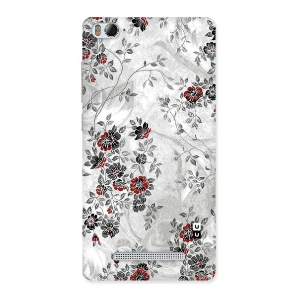 Pleasing Grey Floral Back Case for Xiaomi Mi4i