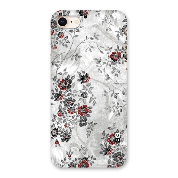 Pleasing Grey Floral Back Case for iPhone 8