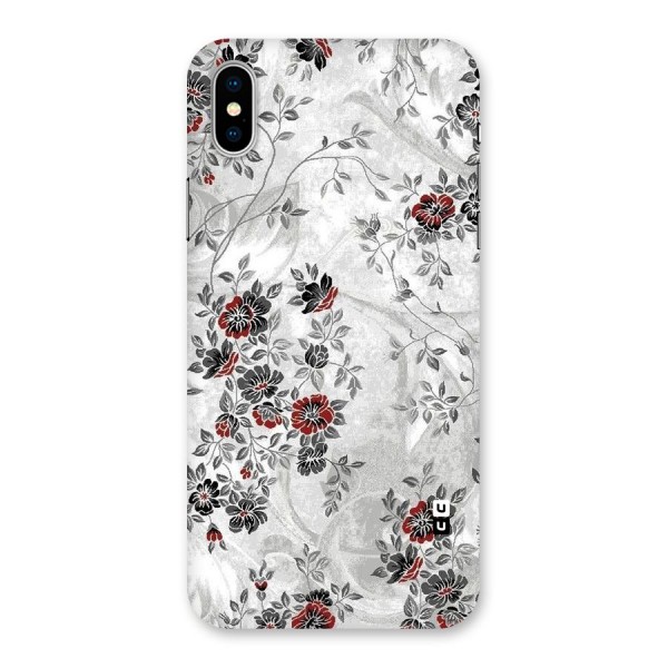 Pleasing Grey Floral Back Case for iPhone X