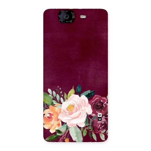 Plum Floral Design Back Case for Canvas Knight A350