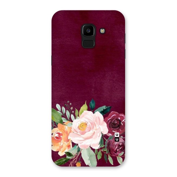 Plum Floral Design Back Case for Galaxy J6