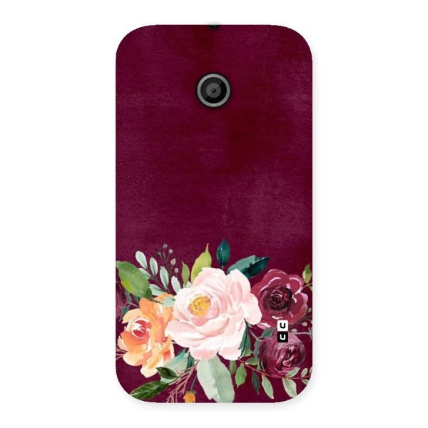 Plum Floral Design Back Case for Moto E