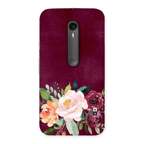 Plum Floral Design Back Case for Moto G3