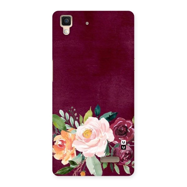 Plum Floral Design Back Case for Oppo R7