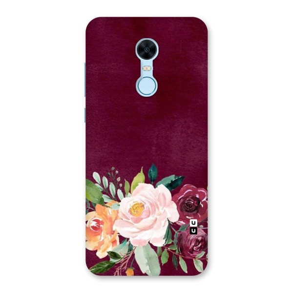 Plum Floral Design Back Case for Redmi Note 5