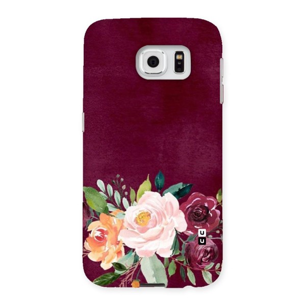 Plum Floral Design Back Case for Samsung Galaxy S6