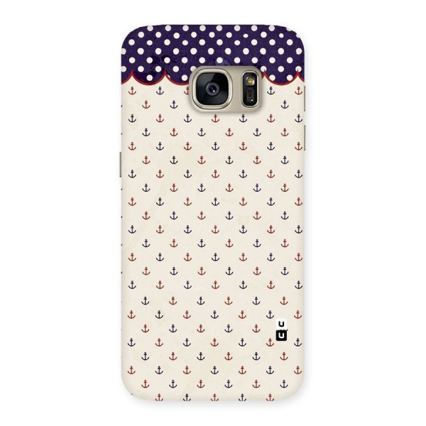 Polka Anchor Back Case for Galaxy S7