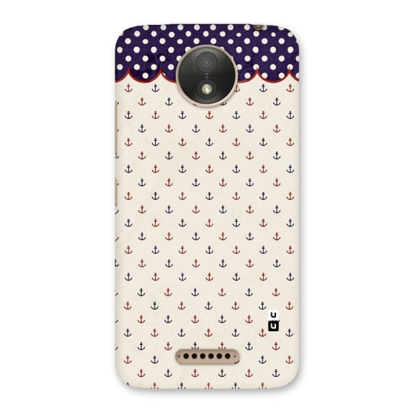 Polka Anchor Back Case for Moto C Plus