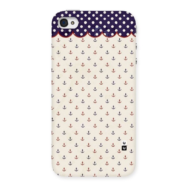 Polka Anchor Back Case for iPhone 4 4s