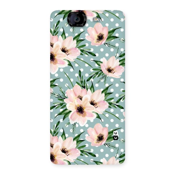 Polka Art Floral Back Case for Canvas Knight A350