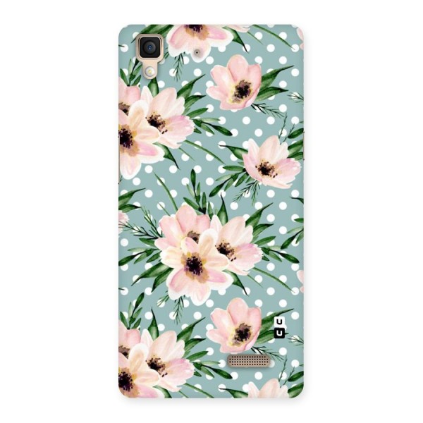 Polka Art Floral Back Case for Oppo R7