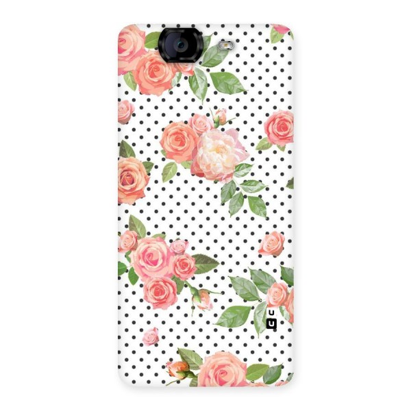 Polka Bloom White Back Case for Canvas Knight A350