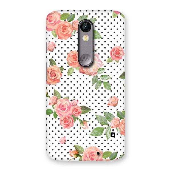 Polka Bloom White Back Case for Moto X Force