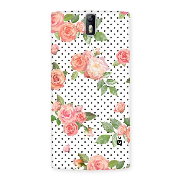 Polka Bloom White Back Case for One Plus One