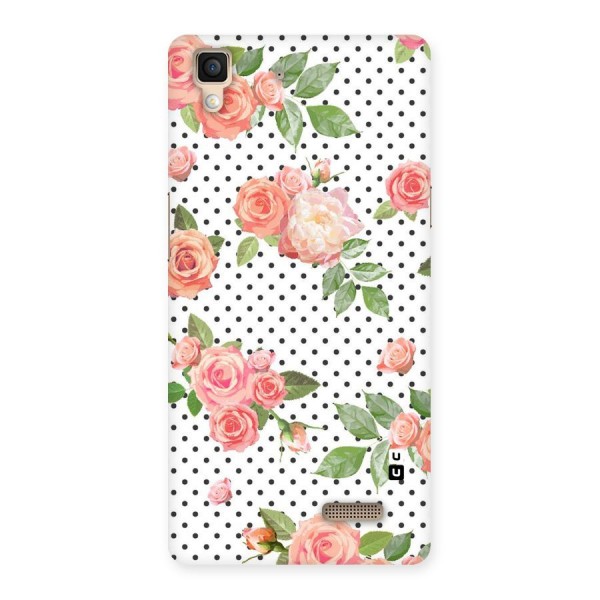 Polka Bloom White Back Case for Oppo R7