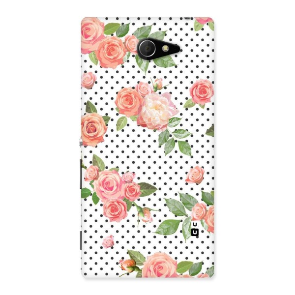 Polka Bloom White Back Case for Sony Xperia M2