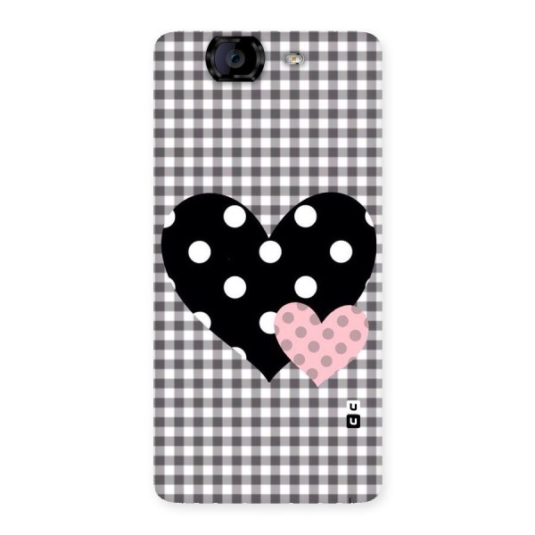 Polka Check Hearts Back Case for Canvas Knight A350