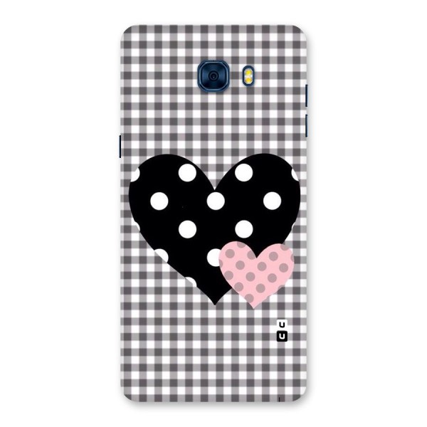 Polka Check Hearts Back Case for Galaxy C7 Pro