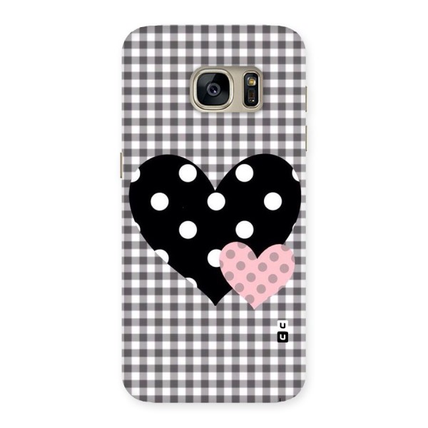 Polka Check Hearts Back Case for Galaxy S7