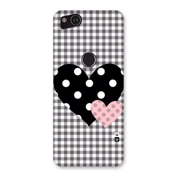 Polka Check Hearts Back Case for Google Pixel 2