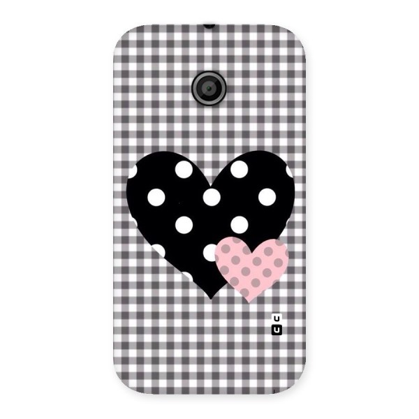 Polka Check Hearts Back Case for Moto E