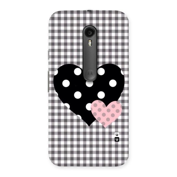 Polka Check Hearts Back Case for Moto G3