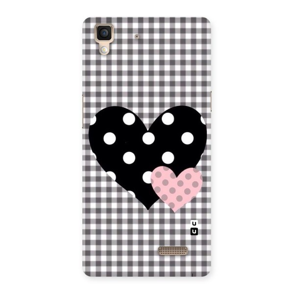 Polka Check Hearts Back Case for Oppo R7